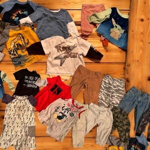 17pc bundle lot 18m 8pants 5shirts 4onesies no stains or wear
